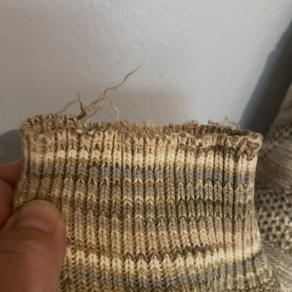 Vintage Textured Knit Sweater XXL Neutral Earth Tone Grandpa Cozy Pre Loved - Picture 7 of 14